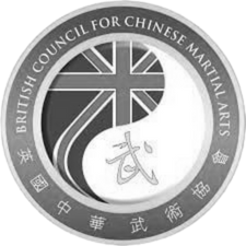 British flag integrated into Yin Yang image with Chinese lettering about the UK martial arts